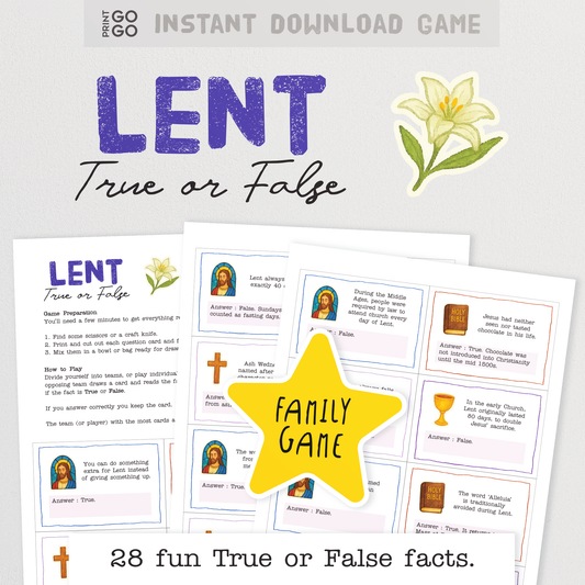Lent True or False Game – A Simple & Fun Catholic Activity