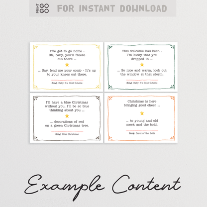 Christmas Lyrics Challenge Game - The Quick Thinking and Singing Family Party Game