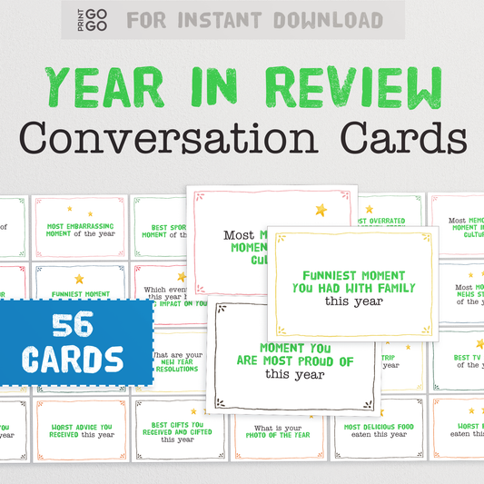 Year in Review - Christmas and New Year Conversation Cards for Groups