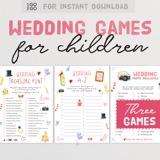 Kids Wedding Game Bundle - Fun Printable Activities to Keep Little Ones Entertained