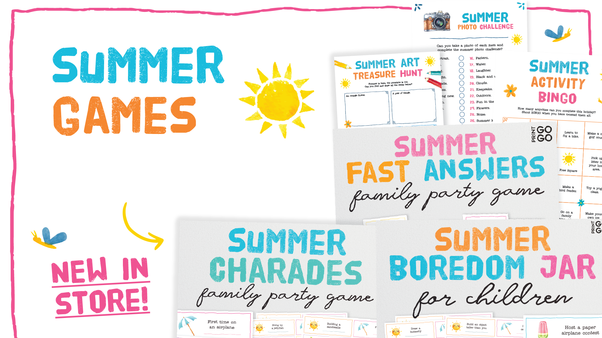 Banish the phrase "I'm Bored" and keep the kids occupied this summer. From boredom cards, photo challenges, treasure hunts, creative games, DIY escape rooms and more.