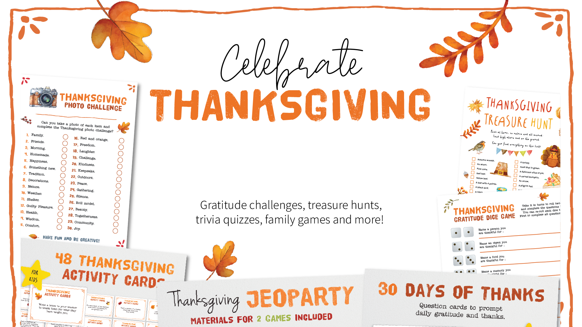 Thanksgiving Family Games to Print and Play at Home