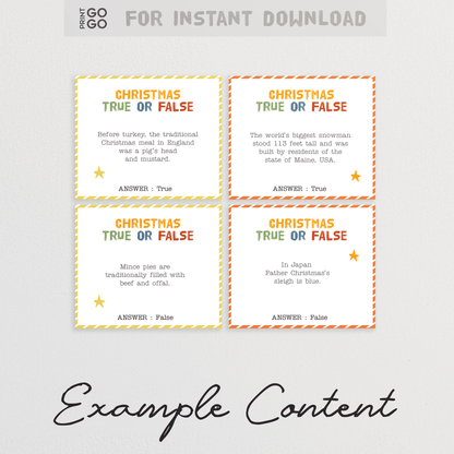 Christmas Facts True or False Game