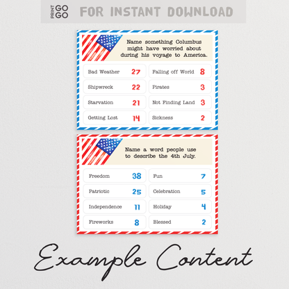 Patriotic USA Face-Off - Stars, Stripes and Survey Top Answers!