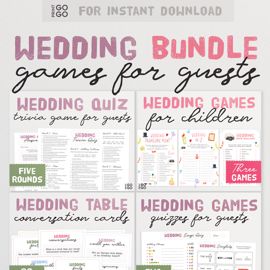Bridal and Wedding Games - Fun Instant Download Party Games! – tagged fast  answers – Print GoGo