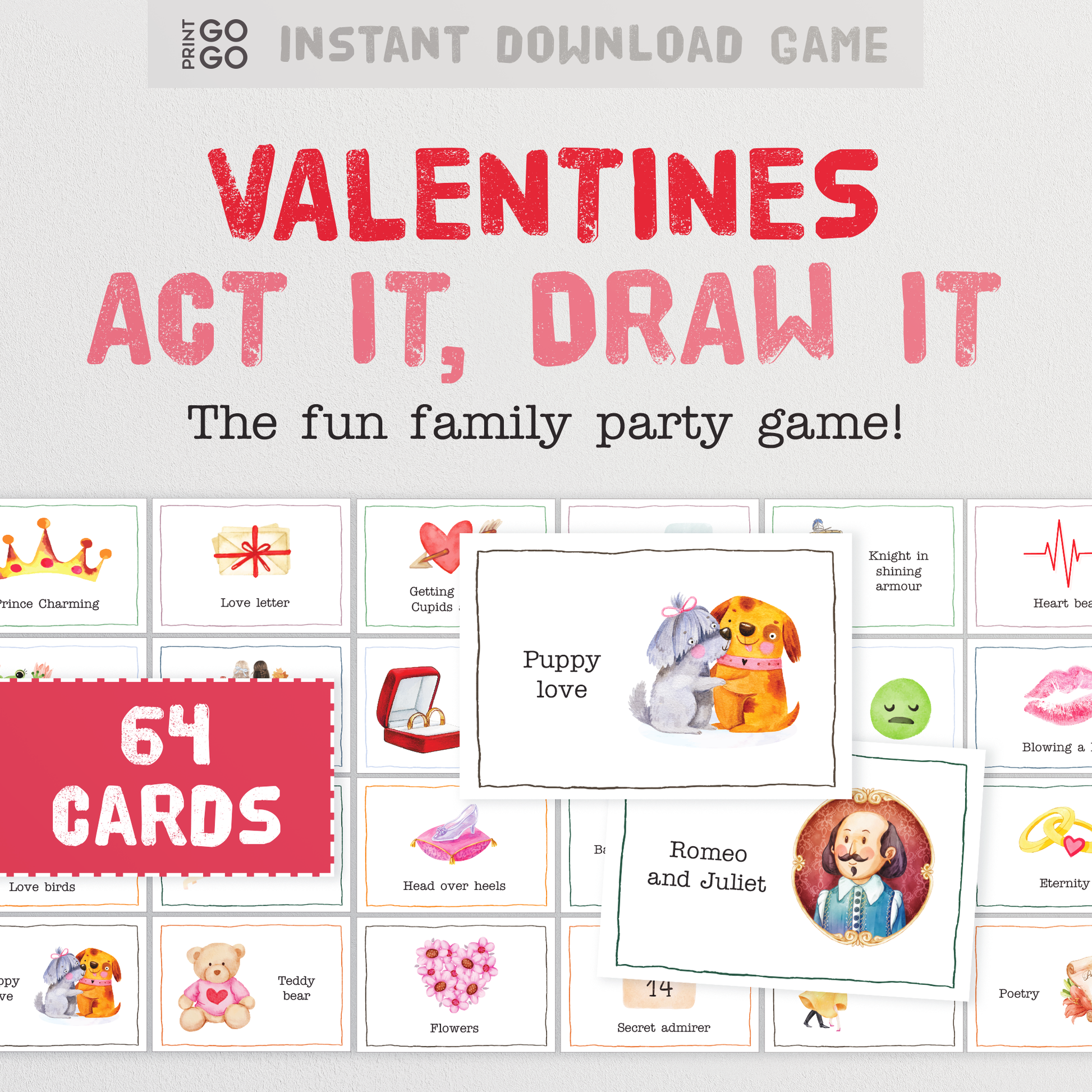 Valentine's Day Game Bundle - Fun Printable Games for Everyone