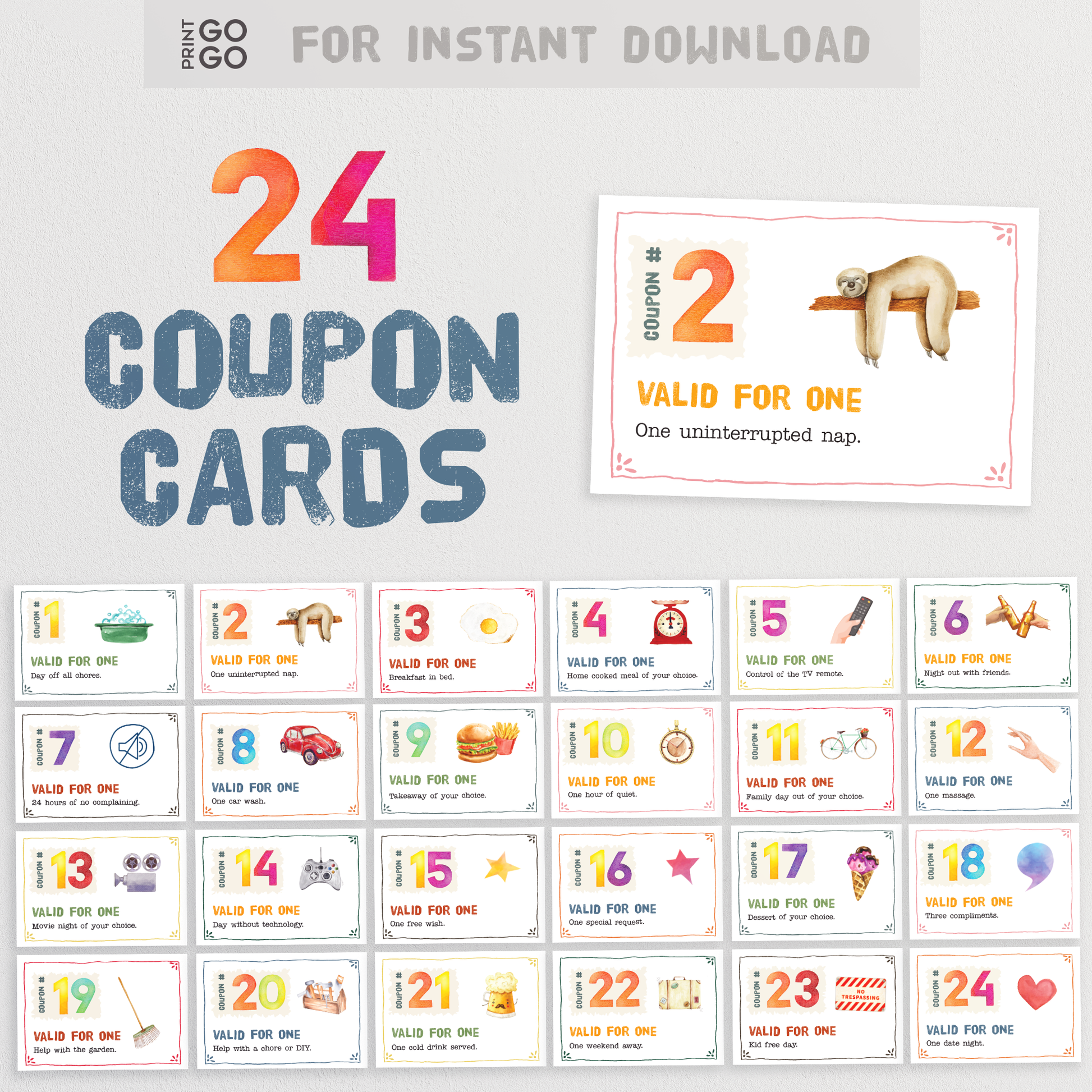 Coupon Cards for Adults