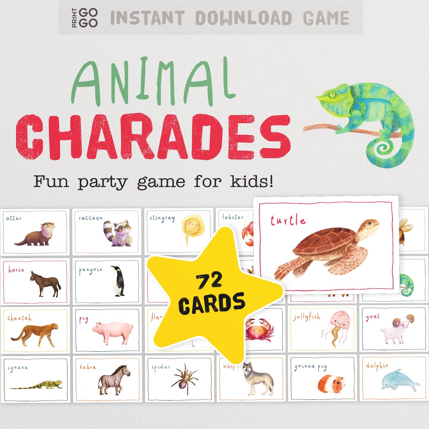 Animal Charades - The Hilarious Family Party Game of Acting Out and Guessing Creatures