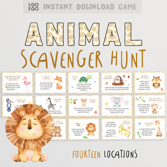 Animal Scavenger Hunt - Indoor Scavenger Hunt Clues for Animal Lovers ...