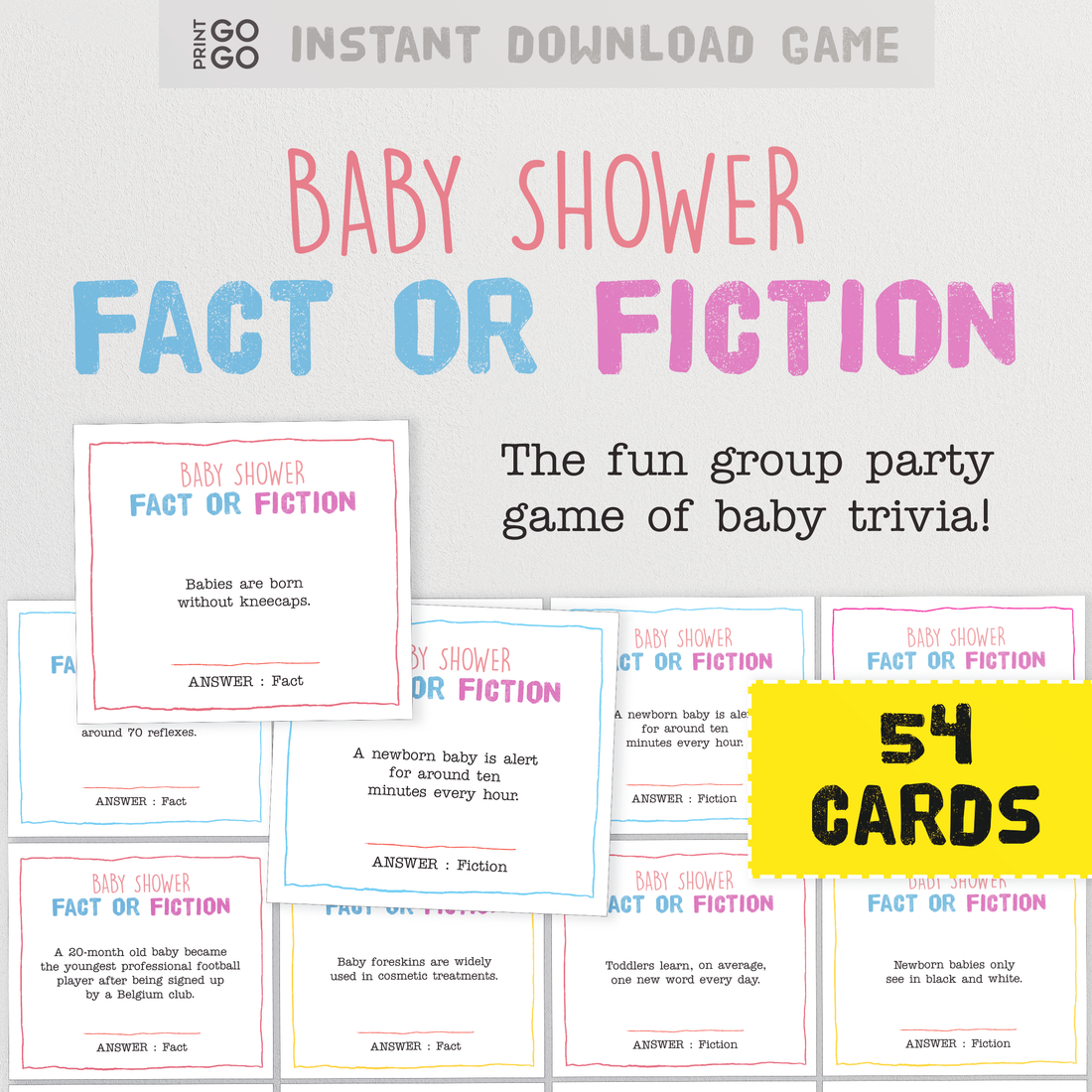 Baby Shower Fact or Fiction - The Fun Group Party Game of Baby Trivia ...