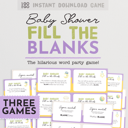 Baby Shower Fill The Blanks - The Hilarious Party Game of Completing Missing Words!
