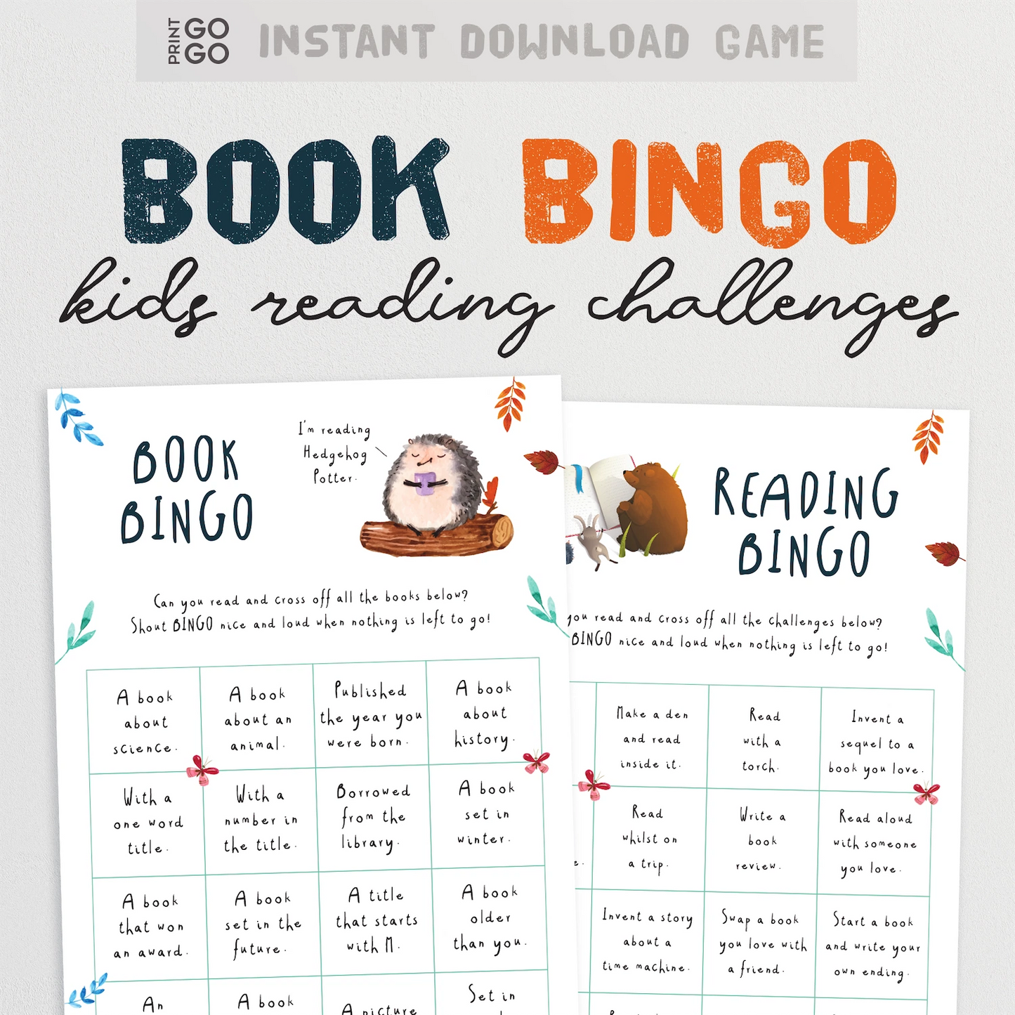 Instant download reading activity for children.