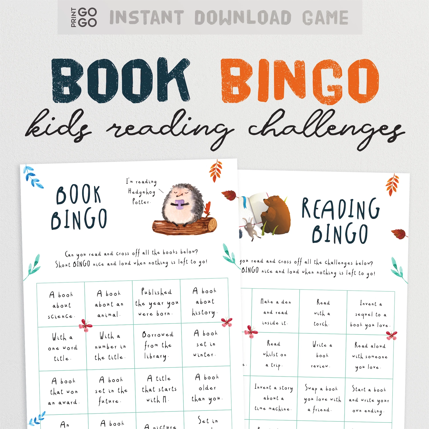 Instant download reading activity for children.
