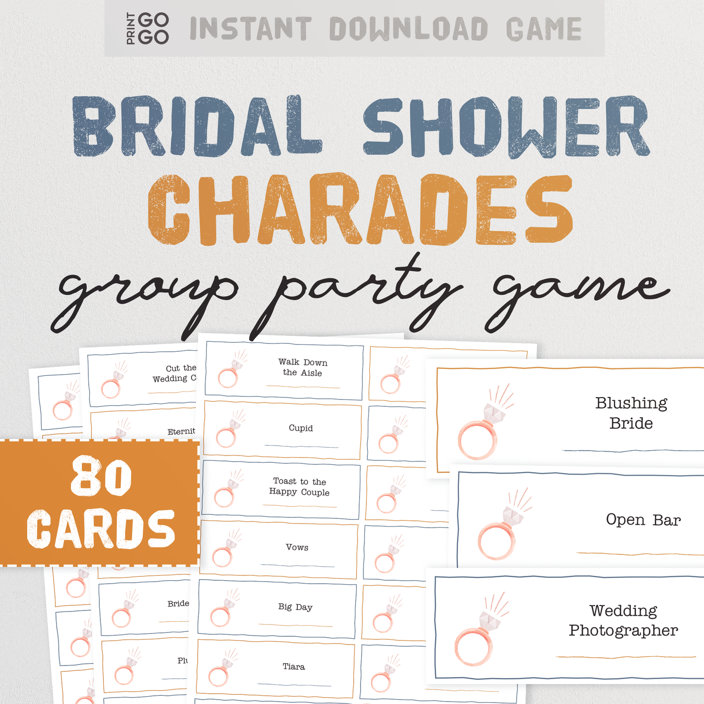 Wedding / Bridal Shower Charades - The Fun Group Party Game of Acting Out