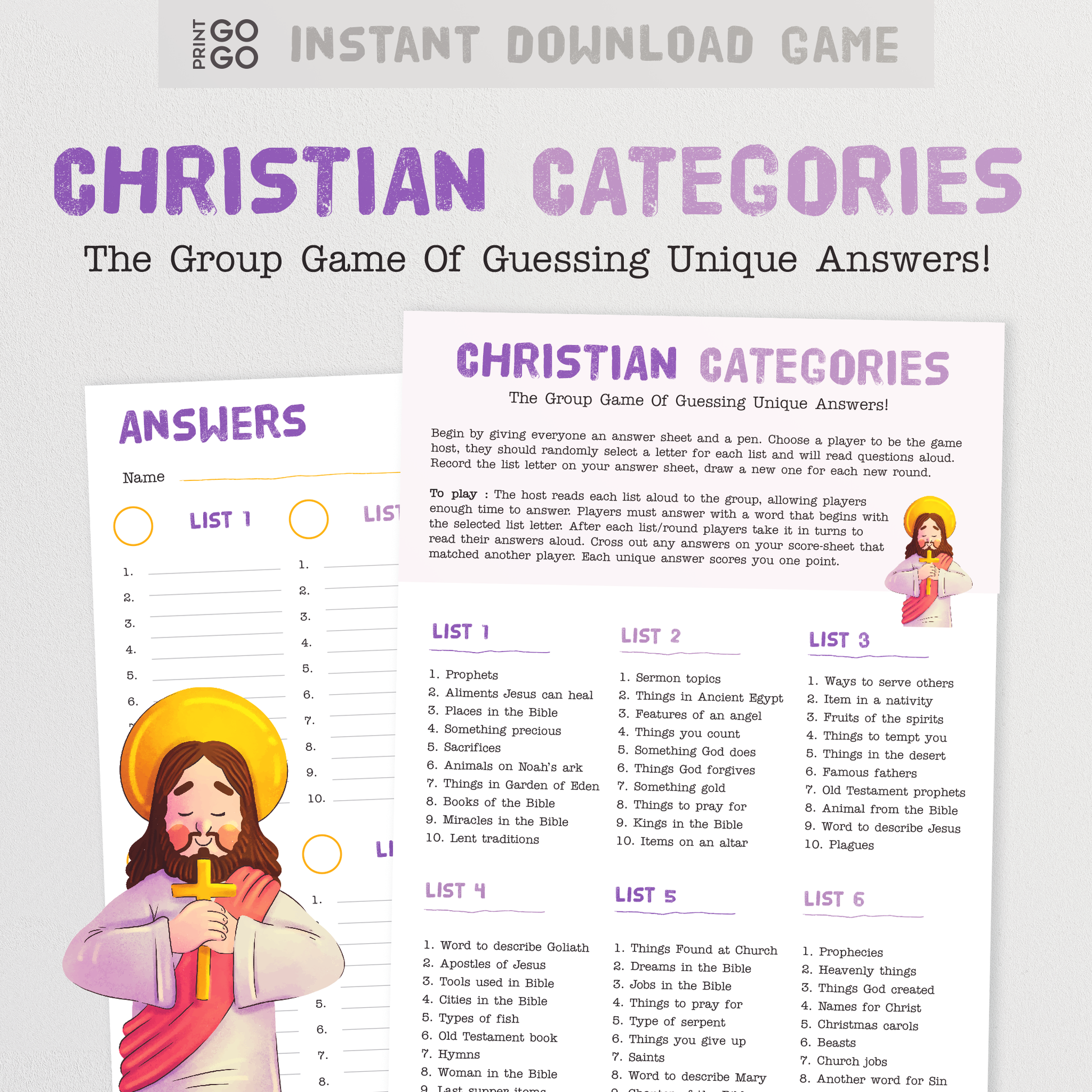Christian Categories - The Group Game Of Guessing Unique Answers!