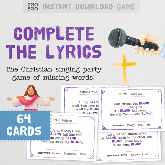 Christian Songs Lyrics Game - The Singing Party Game of Missing Words