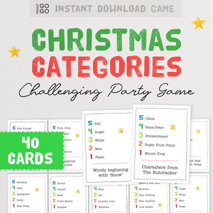Christmas Categories Game - The Challenging Party Game for Groups | Printable Christmas Group Games | Family Holiday Games