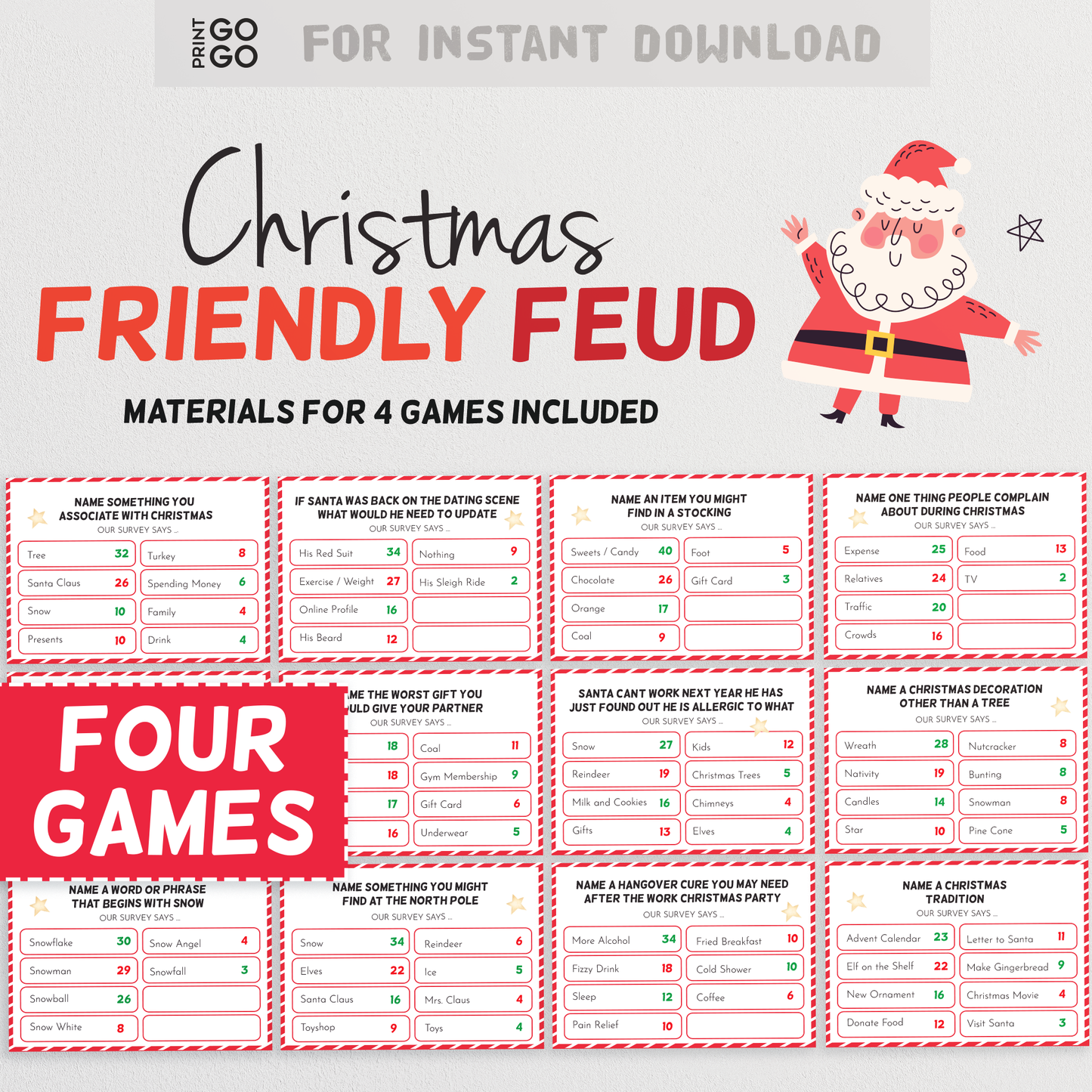Holiday Friendly Feud Game Bundle