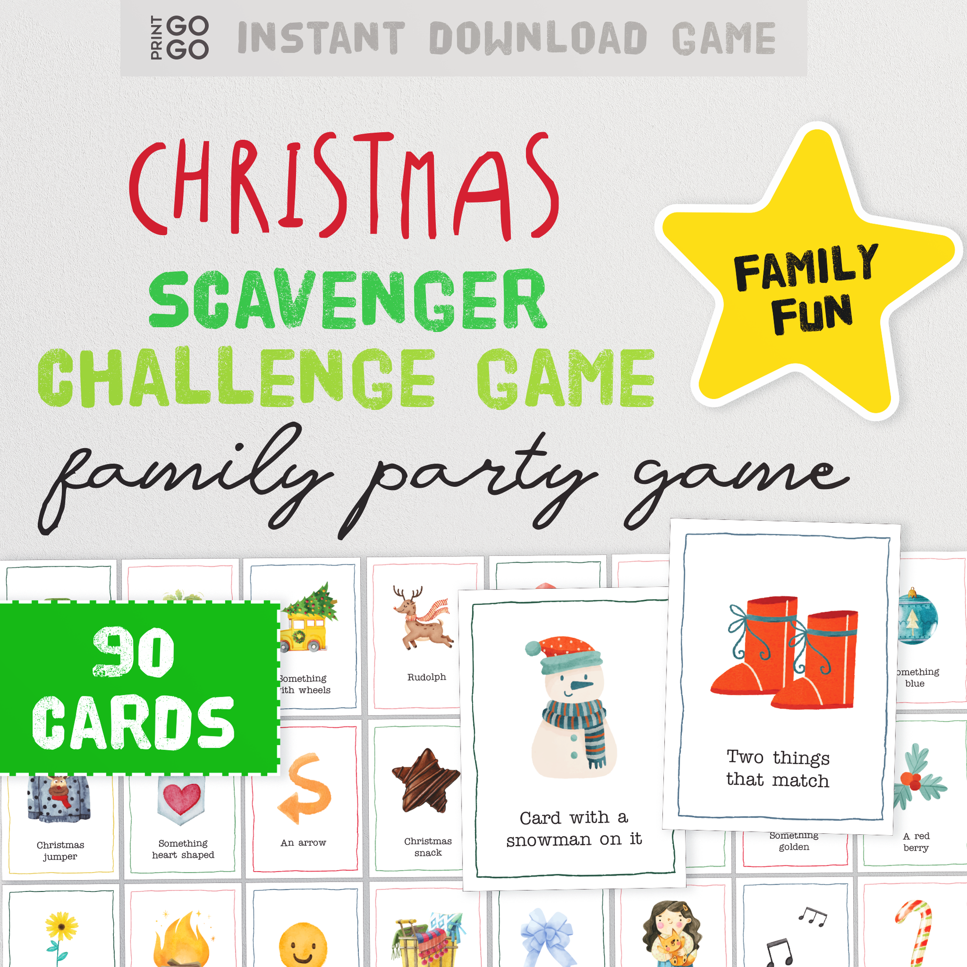 Christmas Party Game Bundle - Fun Games for Kids and Families To Print and Play At Home!