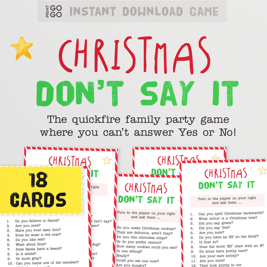 Christmas Don't Say It - The Quick Fire Family Party Game Where You Can't Answer Yes or No