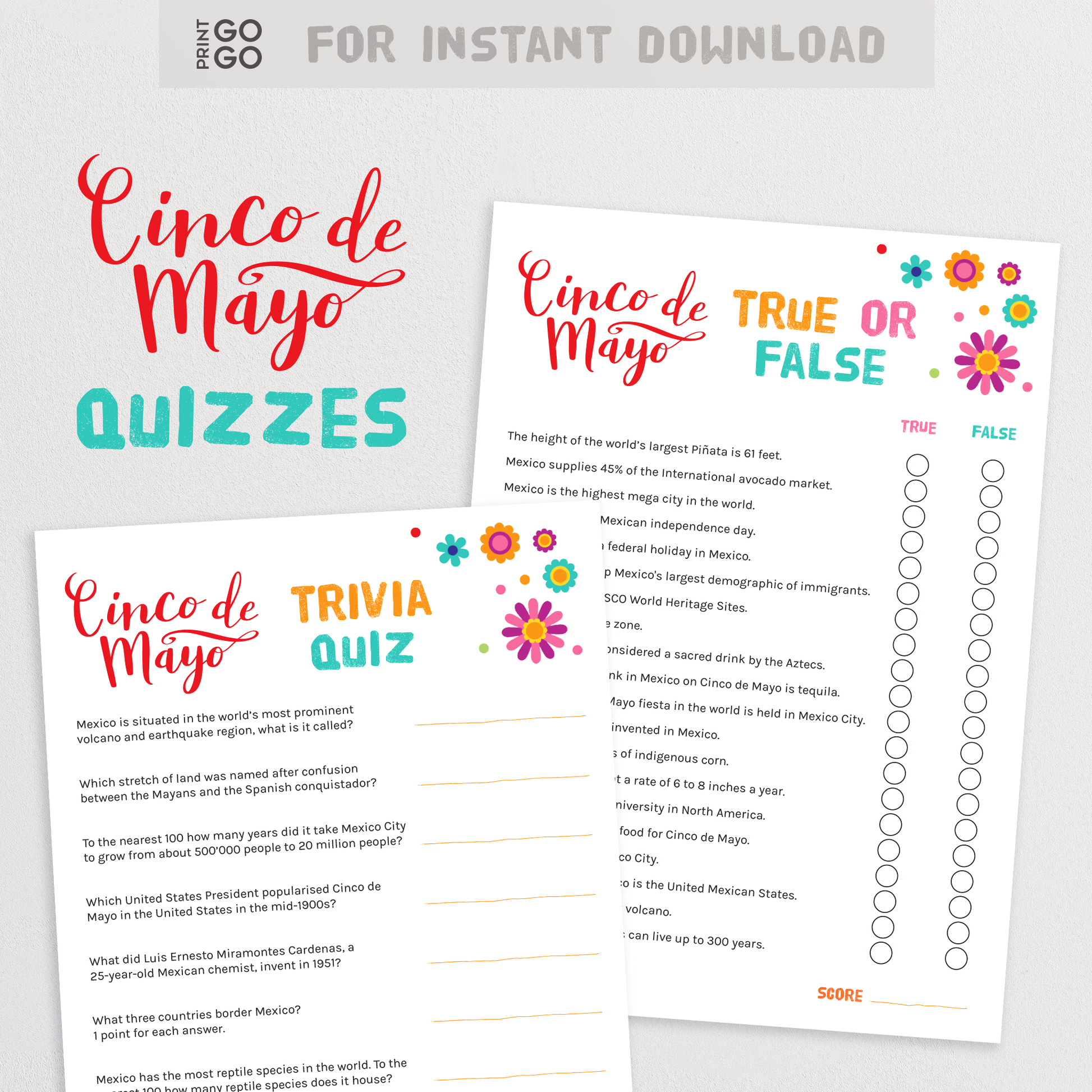 Cinco de Mayo Printable Trivia Quizzes - Put Your Family and Friends to the Test!