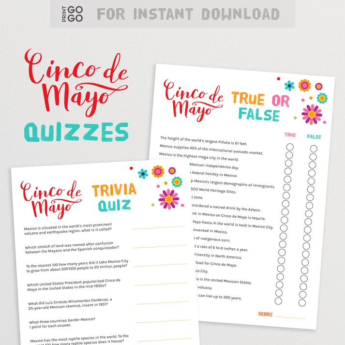 Cinco de Mayo Printable Quizzes - Test Your Family and Friends! – Print ...