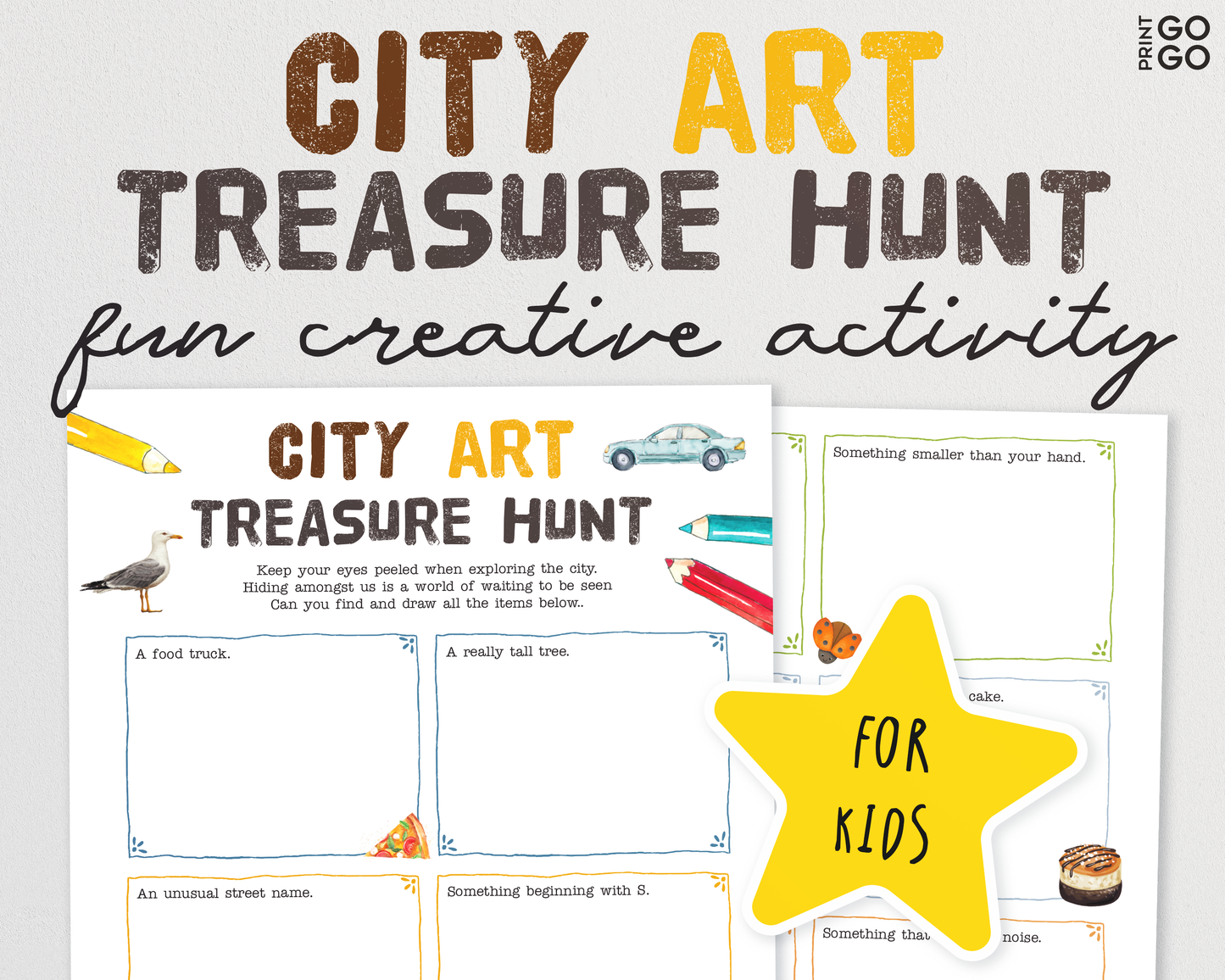 City Art Treasure Hunt for Kids | Outdoor Scavenger Hunt Game | Children's Art Game | Summer Holiday Activities | Creative Drawing Ideas