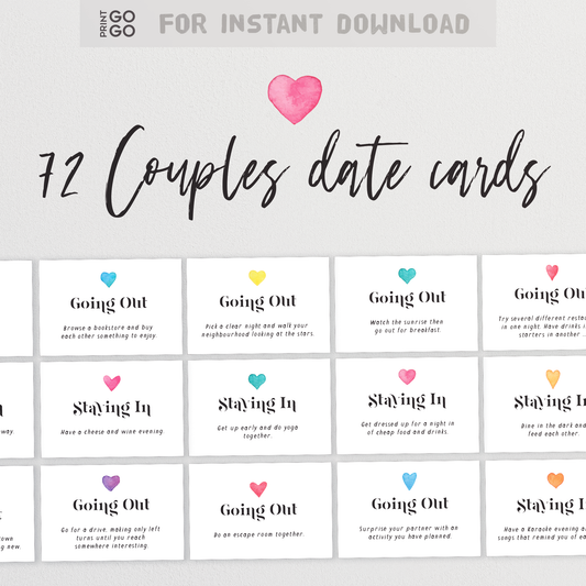 72 Couples Date Cards