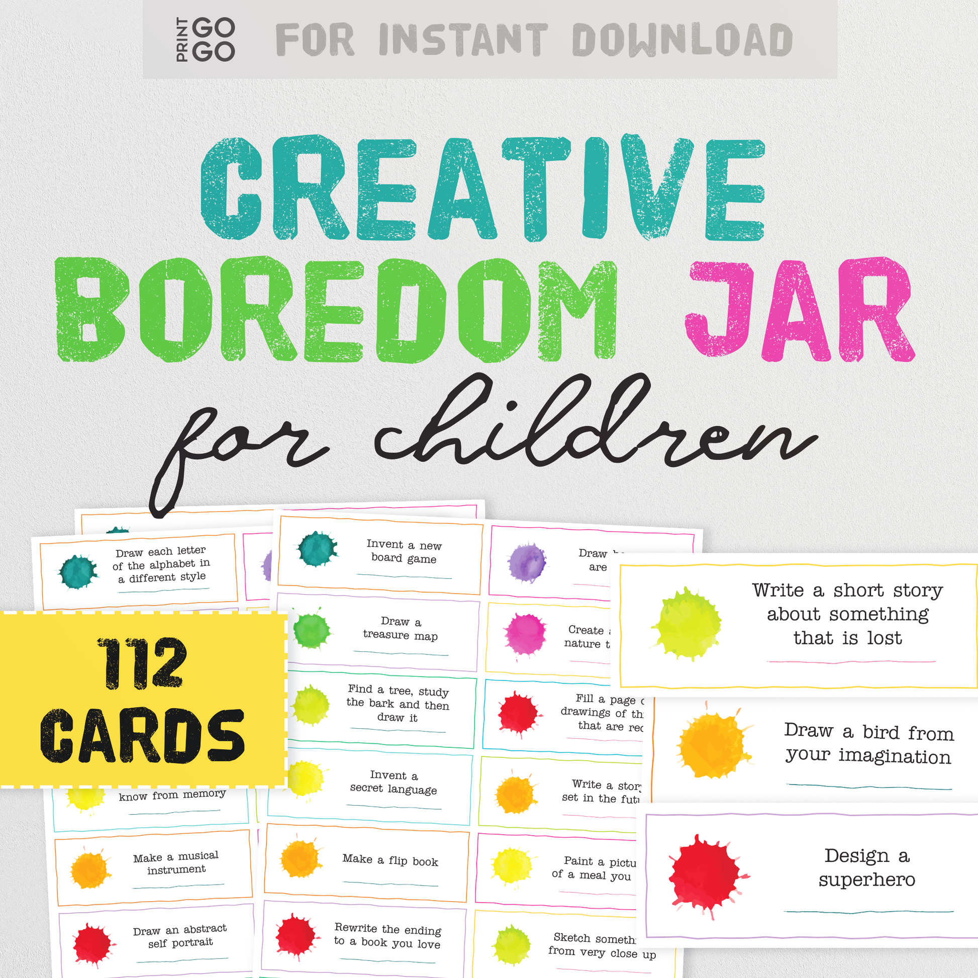 Creative Boredom Jar Cards - 112 Imaginative Activity Ideas To Keep Kids Entertained