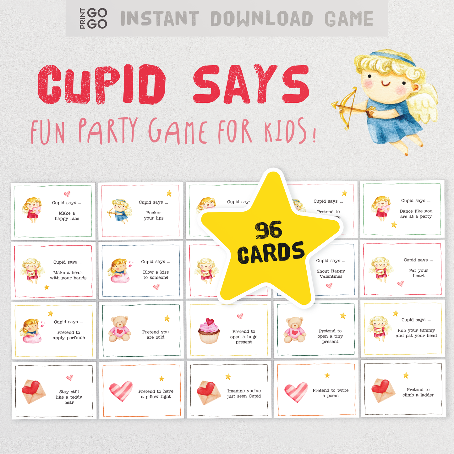 Cupid Says - The Fun Valentine's Day Party Game of Following Commands for Kids!