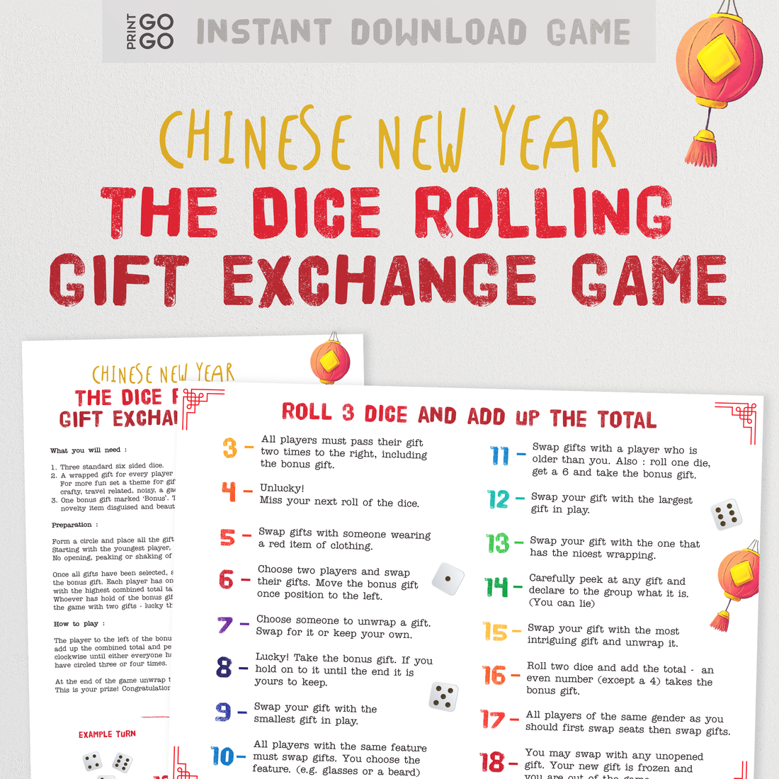 Chinese New Year Roll The Dice Gift Exchange Game Family Party Game chinese-new-year-roll-the-dice-gift-exchange-game-family-party-game