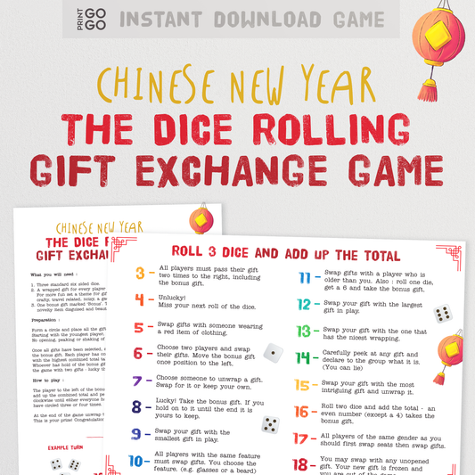 Chinese New Year Roll the Dice Gift Exchange Game - The Hilarious Gift Swapping Party Game