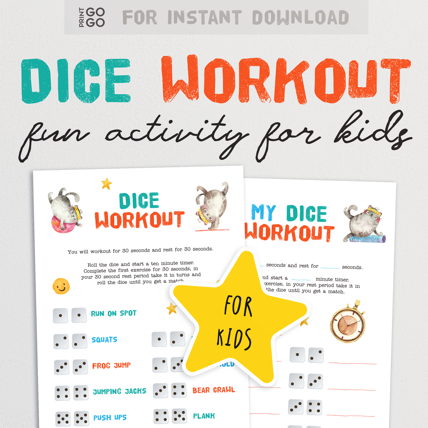 Dice Workout - A Exercise Game To Encourage Kids to Move More and Keep Fit