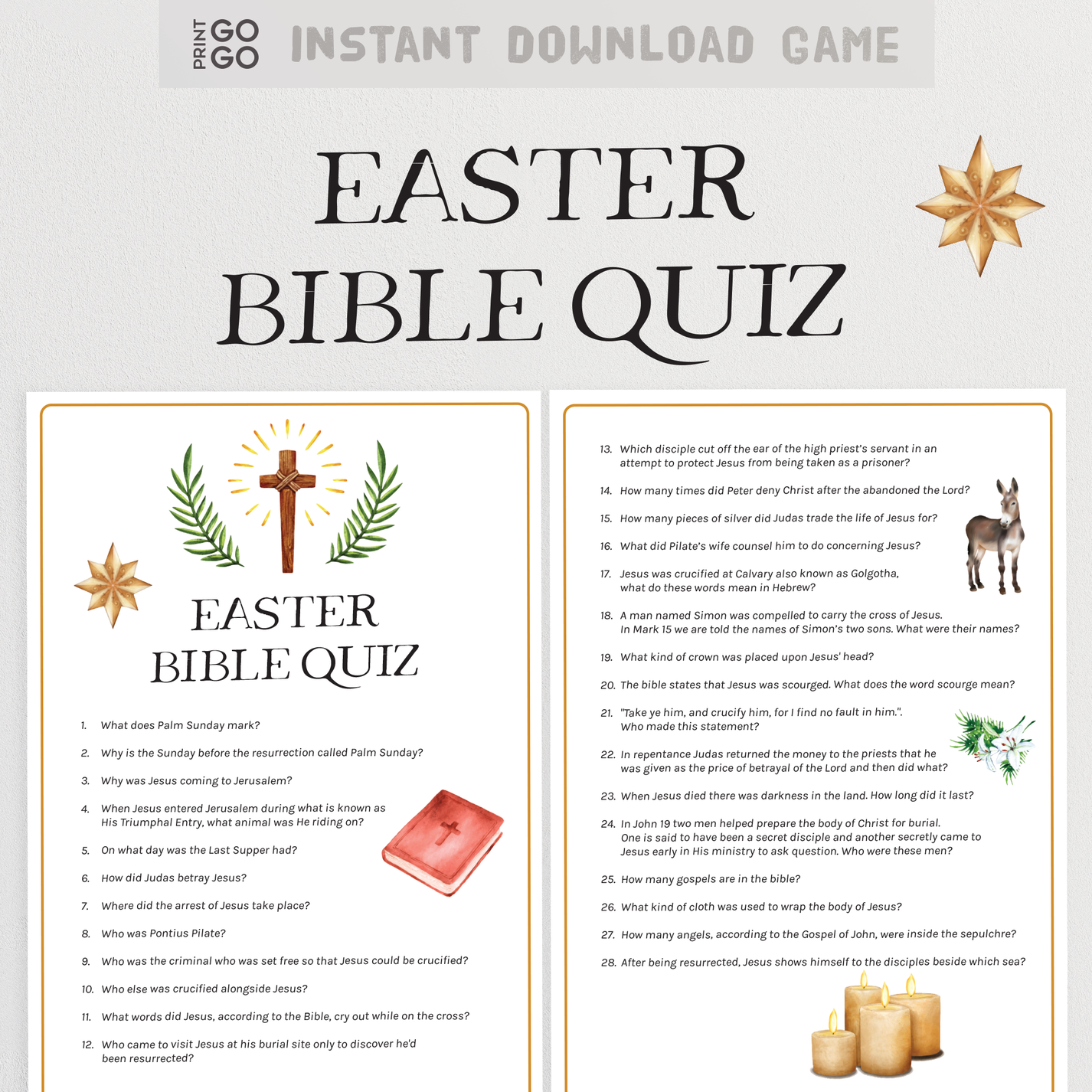 Easter Bible Quiz Fun Family Christian Trivia Quiz for Easter