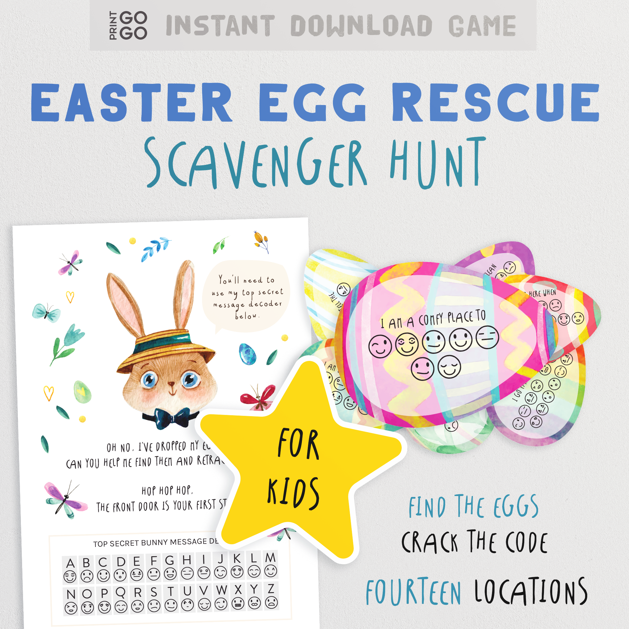 Easter Egg Rescue Scavenger Hunt - The Code Breaking, Secret Message Solving, Puzzle Game for Kids