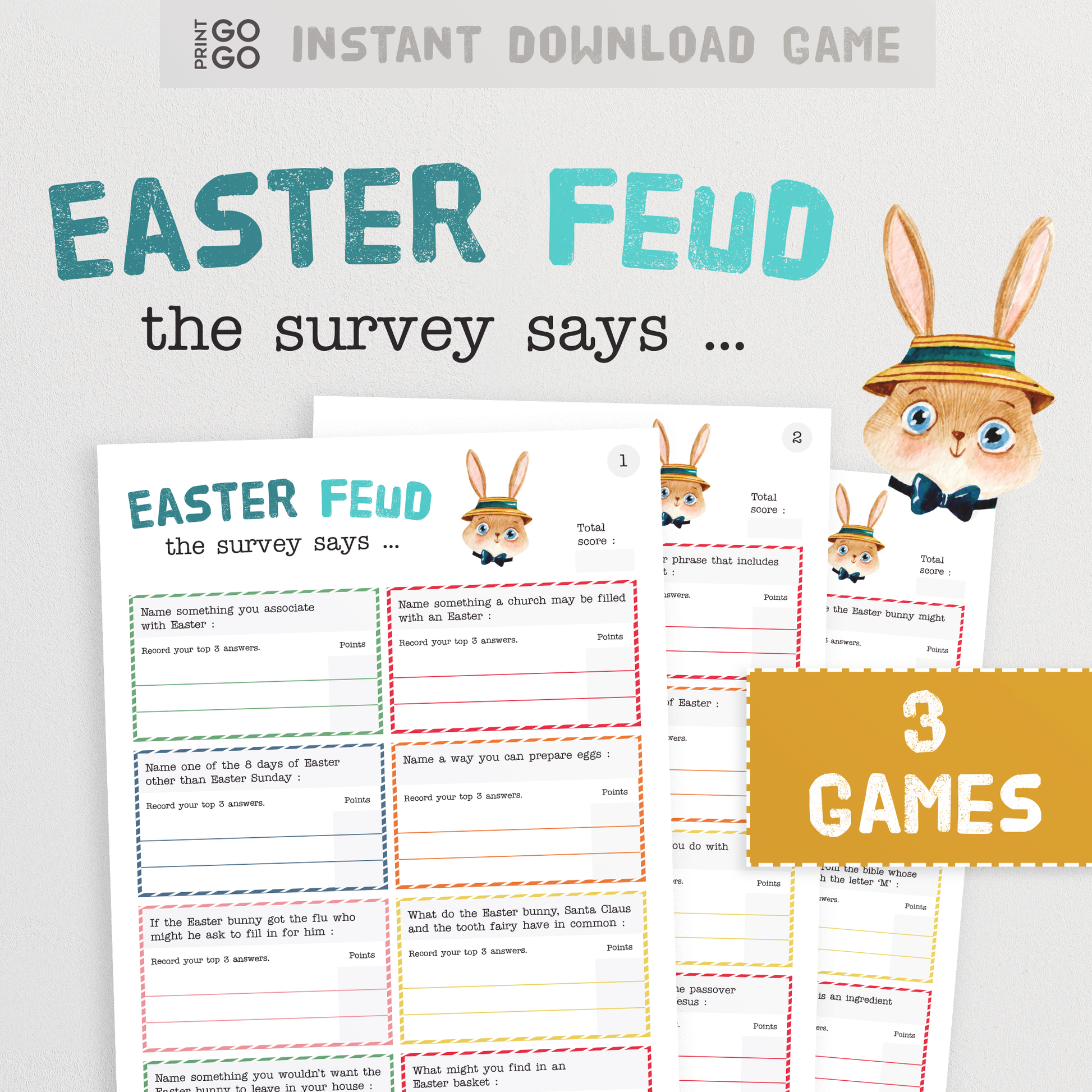 Easter Feud 'The Survey Says' - The Fun Game of Matching Answers and Scoring Points