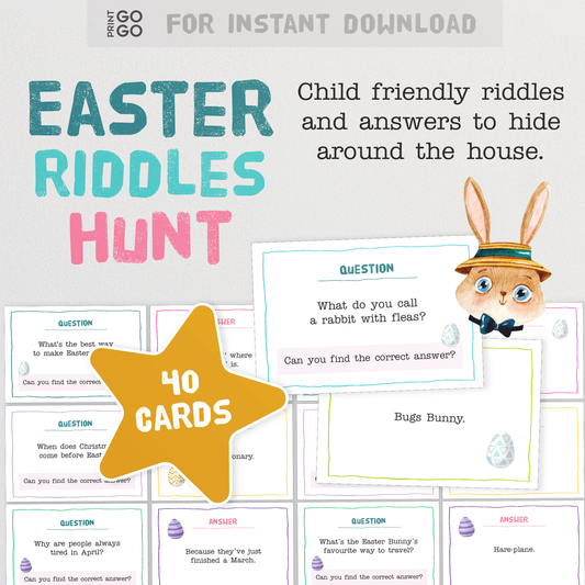 Easter Riddle Hunt for Kids - Child Friendly Riddles To Hide Around the House