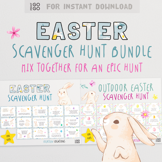 Easter Scavenger Hunt Bundle - The Ultimate Easter Bunny Egg Hunt for Kids!