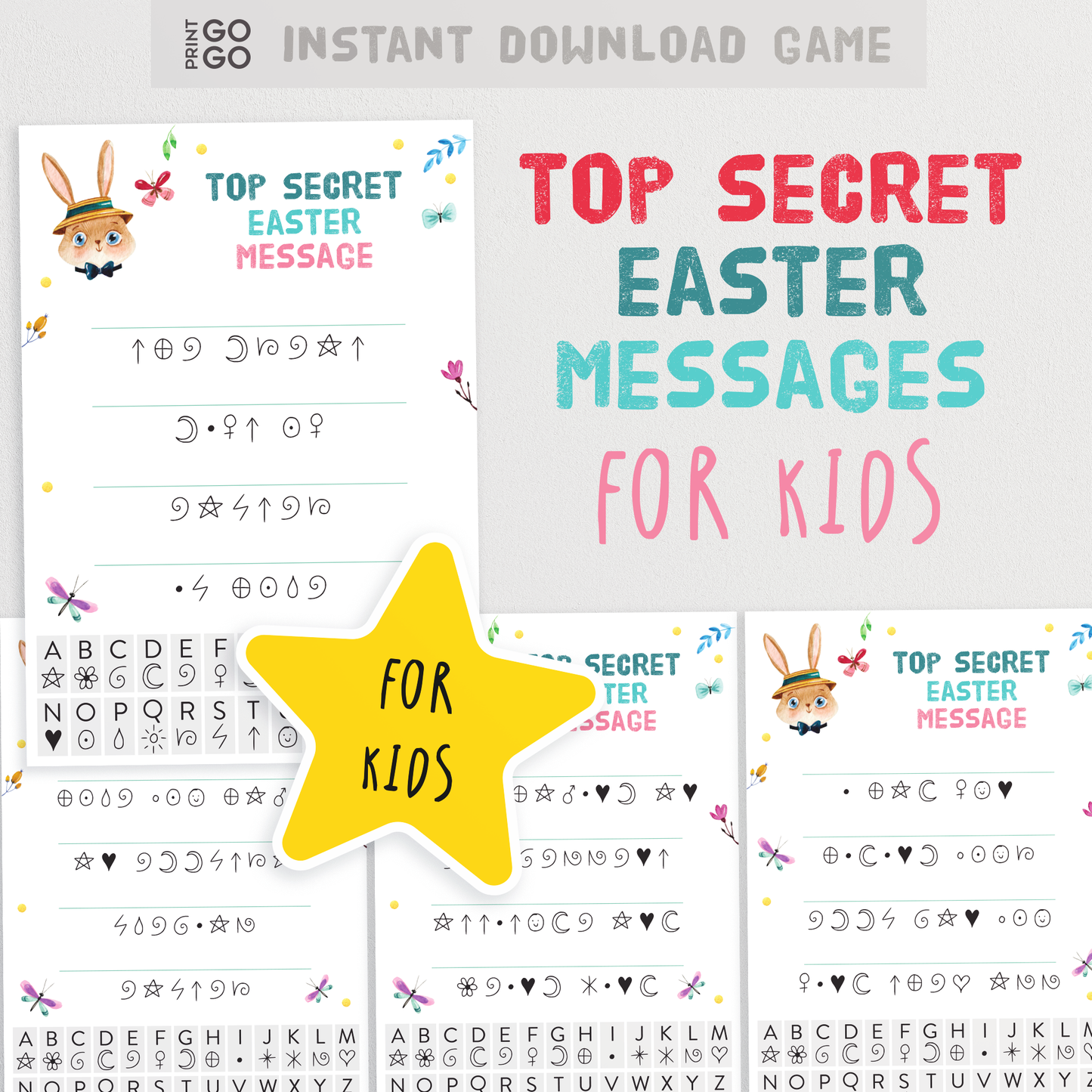 Easter Bunny Coded Secret Messages - The Fun Alternative Activity to an Egg Hunt for Kids