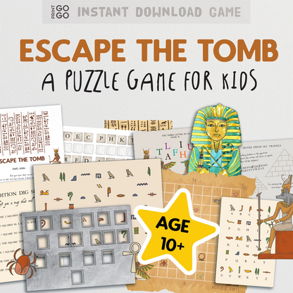 Instant download Egyptian themed family escape game.