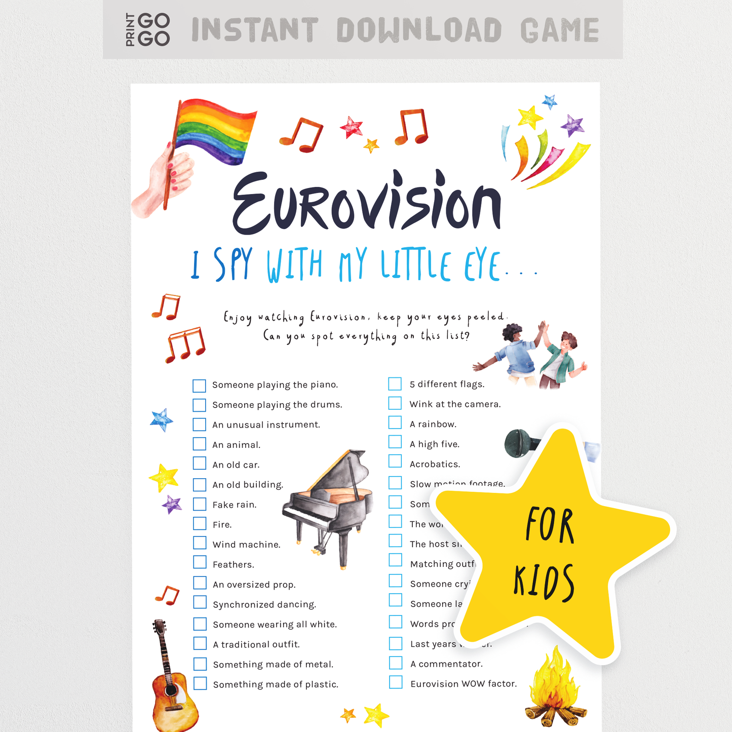 Eurovision I Spy Game for Kids