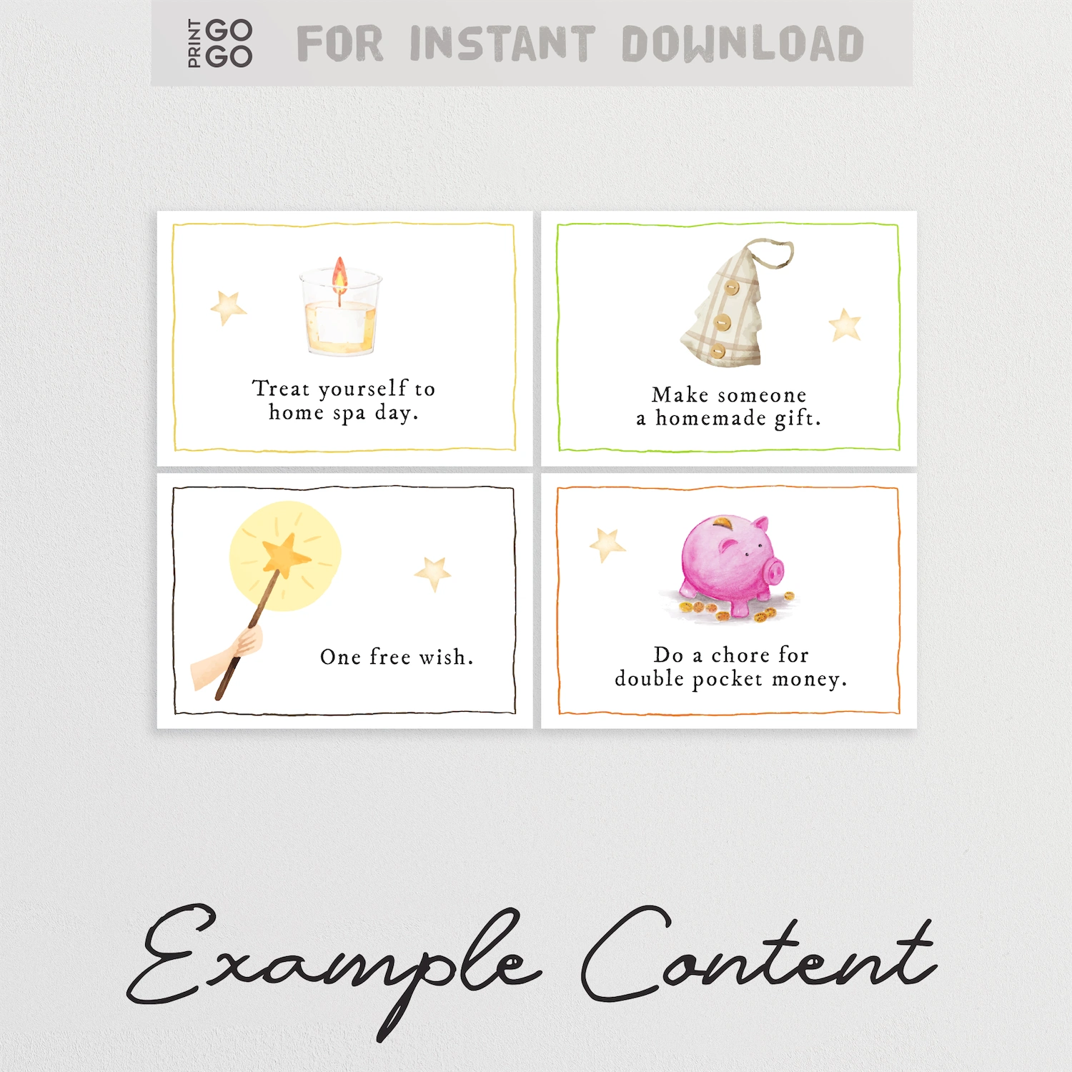 Example printable Advent activity cards for kids.