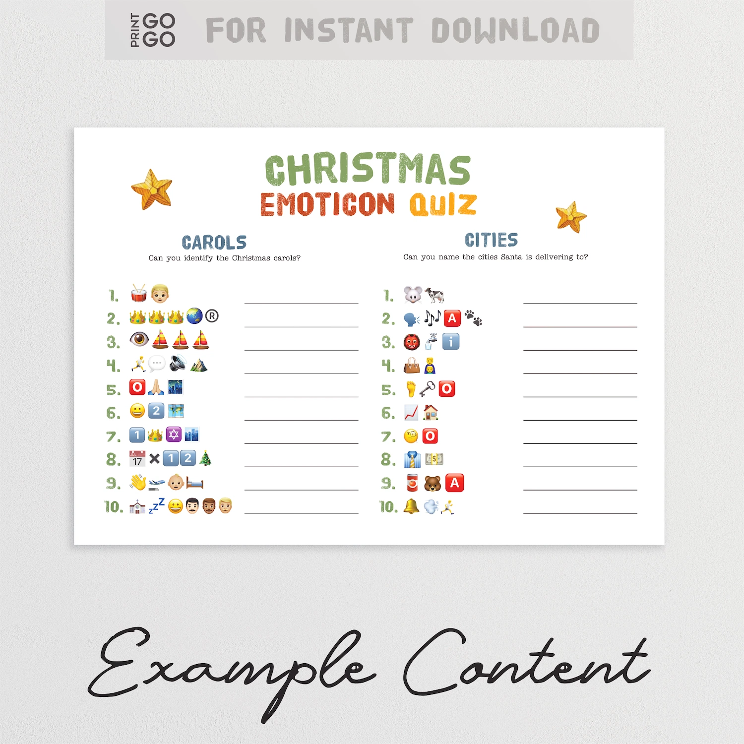 Christmas Emoticon Quiz with emojis on a white background