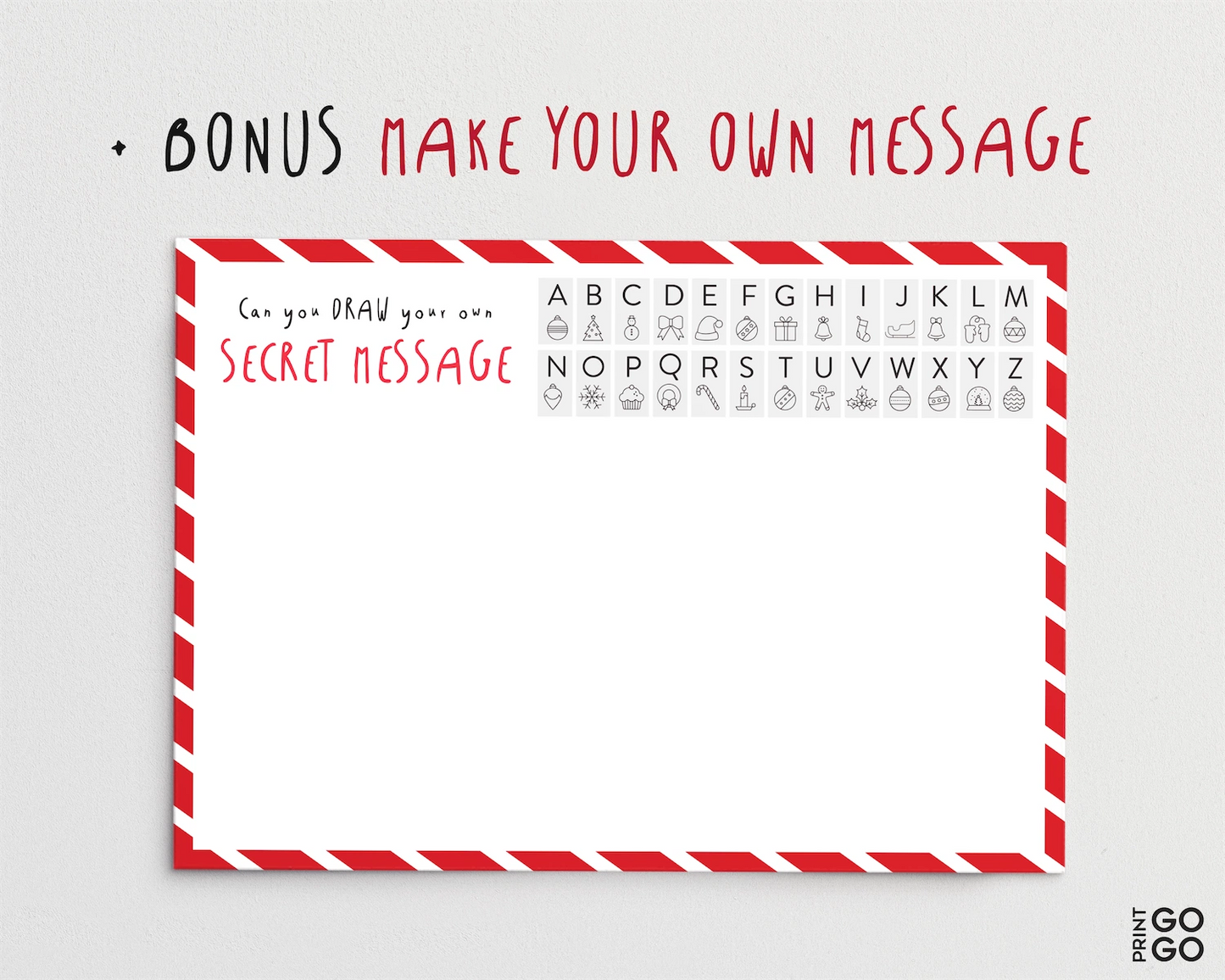 Example coded making letter from Santa.