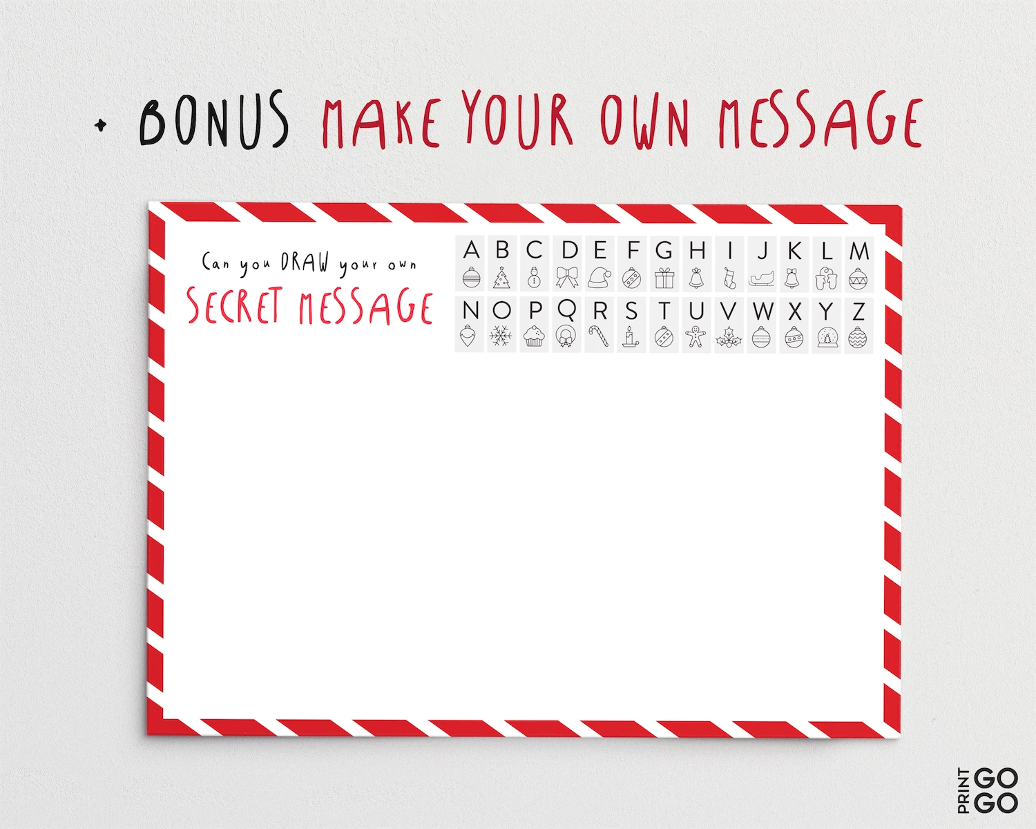 Example coded making letter from Santa.