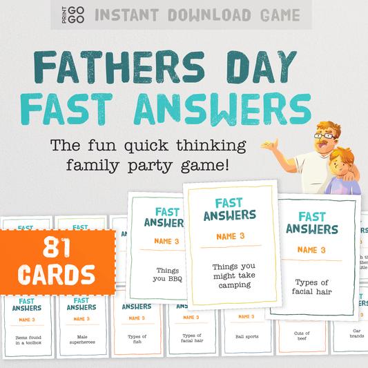 Father's Day Fast Answers - The Fun Quick Thinking Family Party Game!