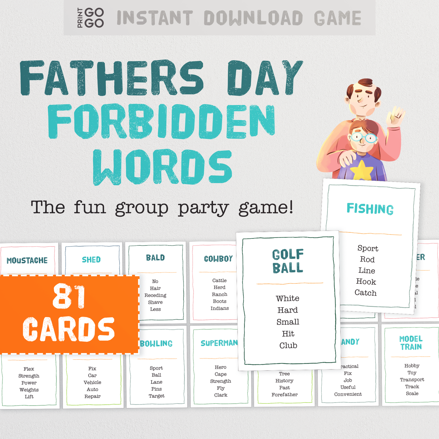 Father's Day Forbidden Words - The Fun Quick Thinking Group Party Game!
