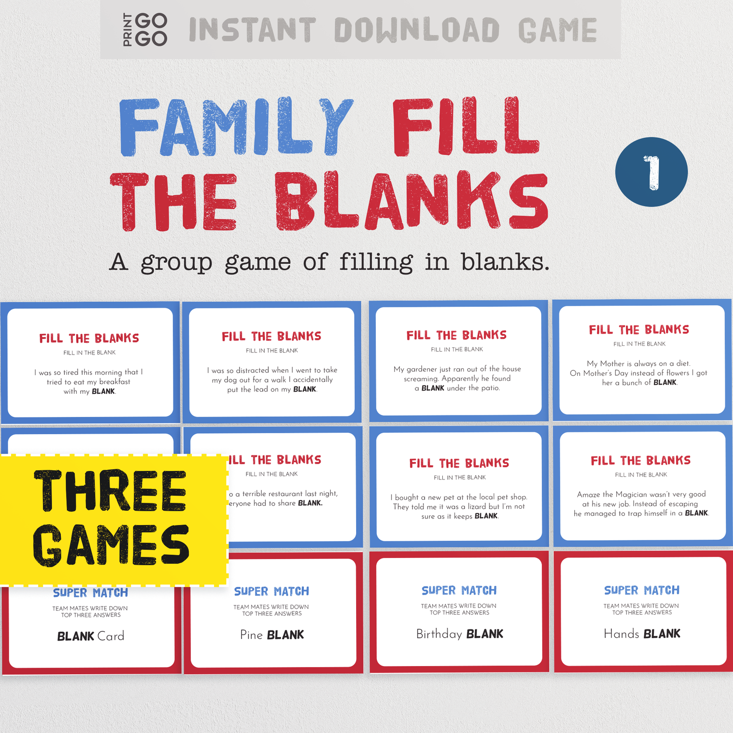 Family Fill The Blanks - The Hilarious Party Game of Missing Words (Version 1)