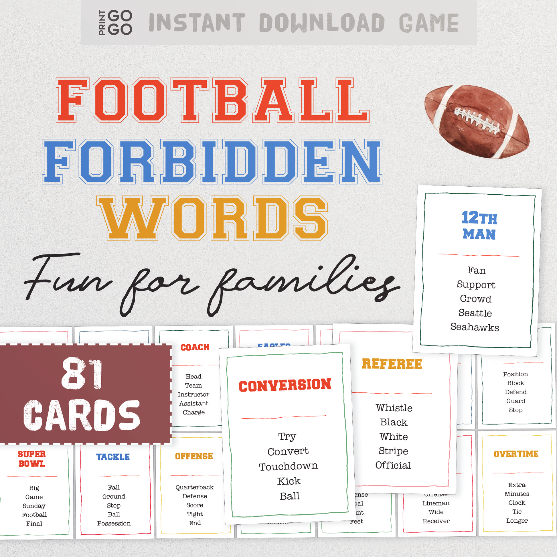 American Football Forbidden Words - The Hilarious Super Bowl Party Game