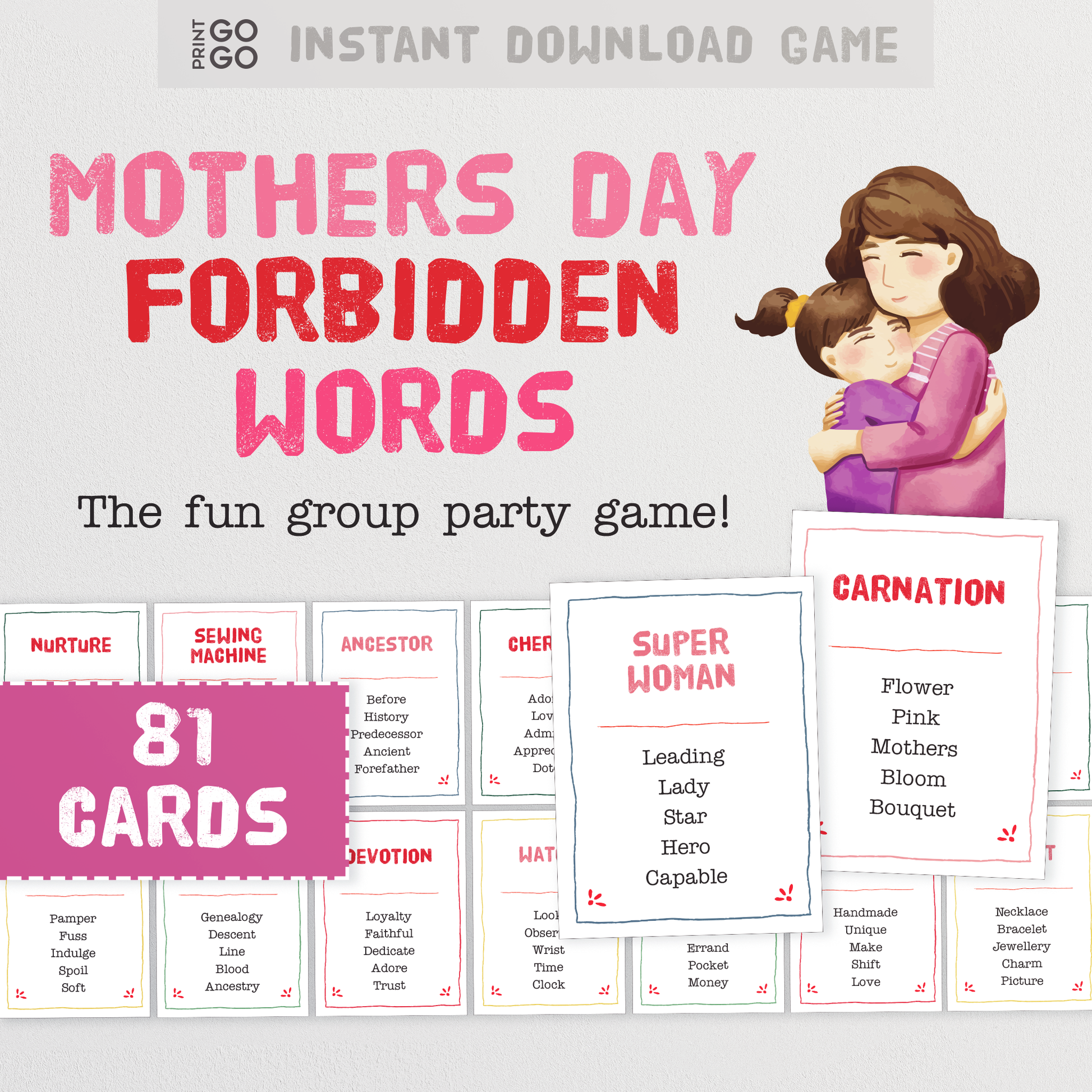 Mothers Day Forbidden Words - The Fun Quick Thinking Group Party Game